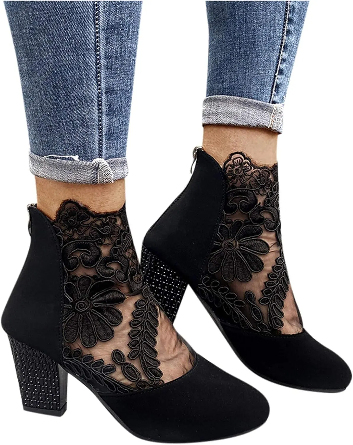 Heel Casual Zipper High Sandals Ethnic Net Flowers Women's Breathable Yarn sandals Women's Wedge Shoes