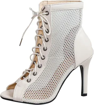 High Heels for Women Strappy Heels Classic Dress Sandals Open Toe Summer Booties Breathable Mesh Sandals