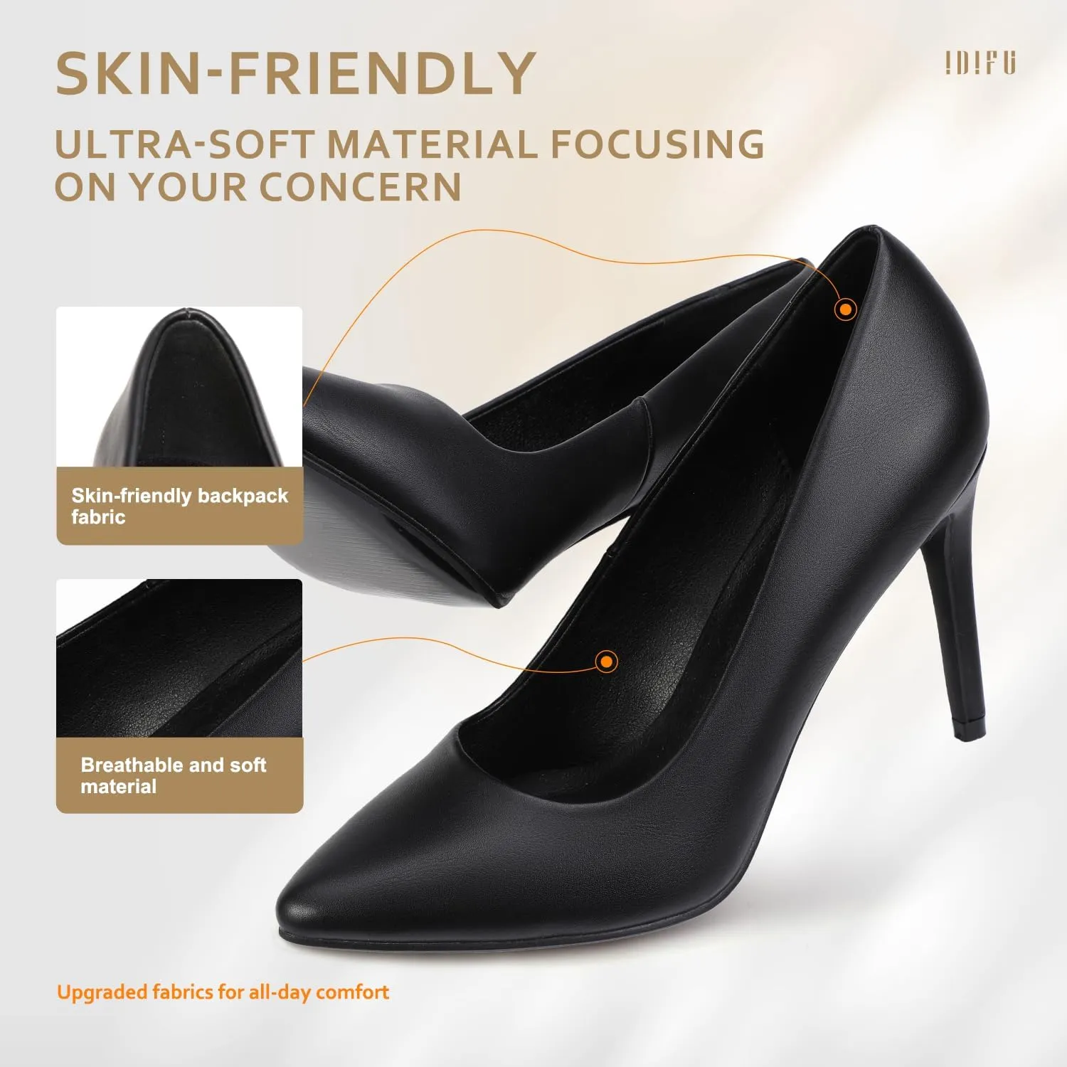 IDIFU Women's IN4 Classic Pointed Toe High Heels Pumps Wedding Dress Office Shoes