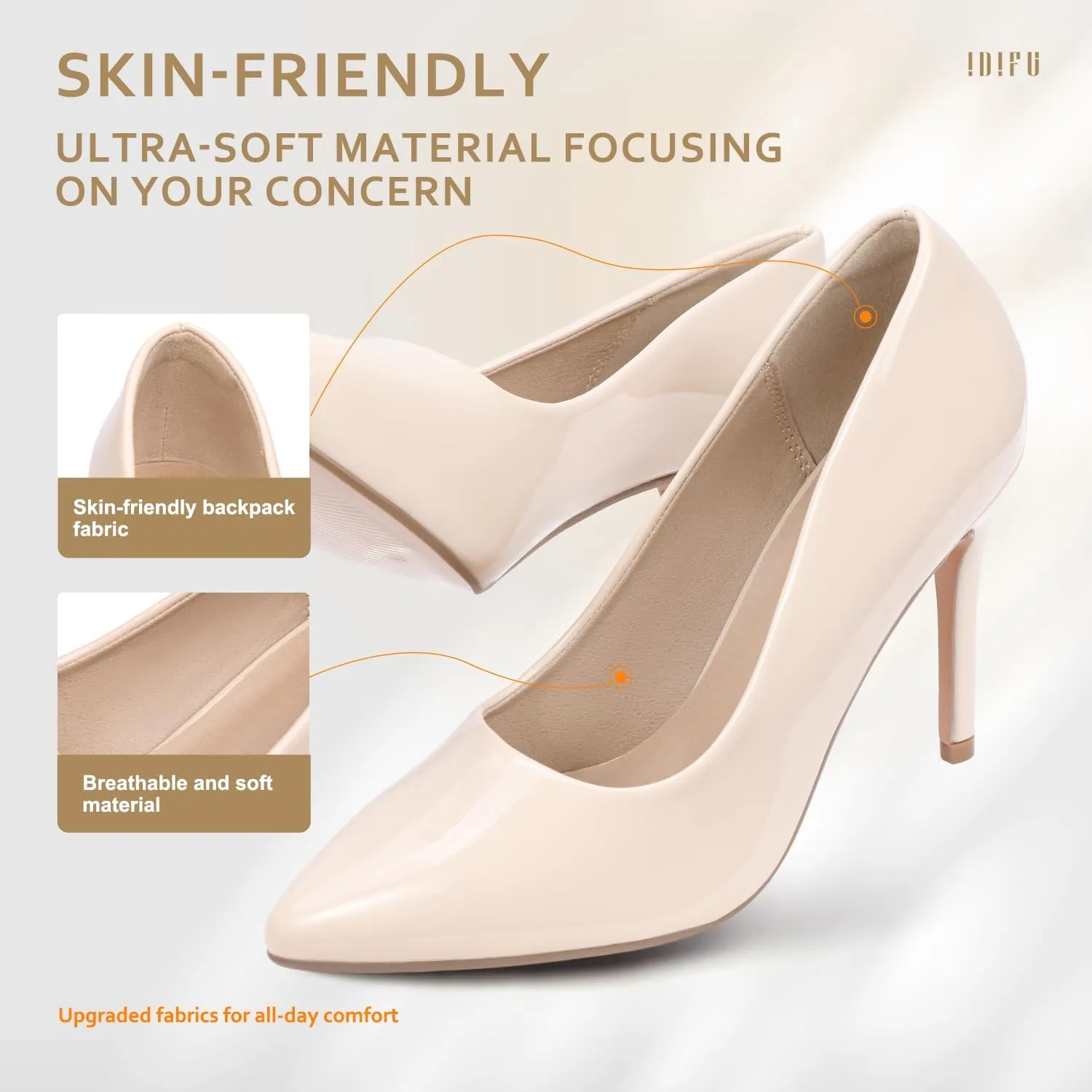 IDIFU Women's IN4 Classic Pointed Toe High Heels Pumps Wedding Dress Office Shoes