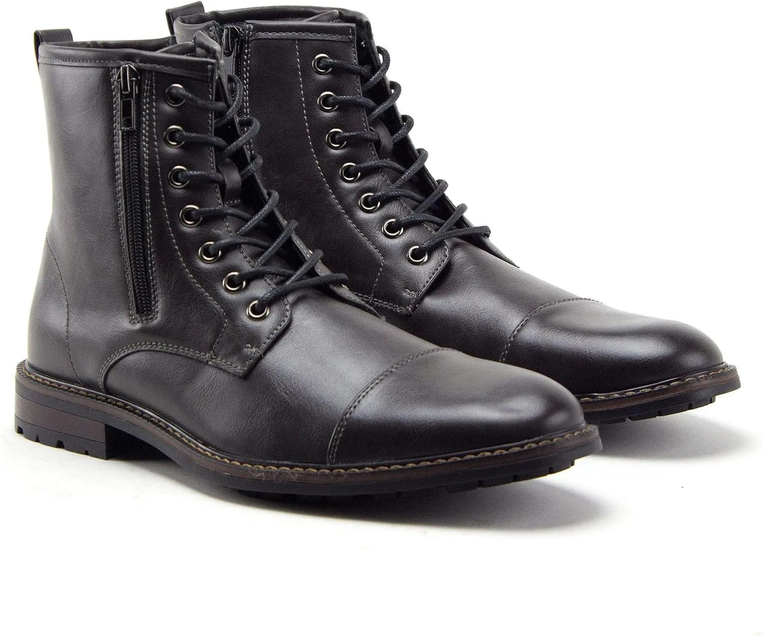 Jazam Men's Stealth Distressed Secret Pocket Storage Military Combat Dress Boots