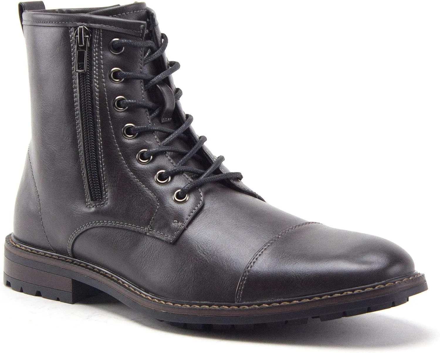 Jazam Men's Stealth Distressed Secret Pocket Storage Military Combat Dress Boots