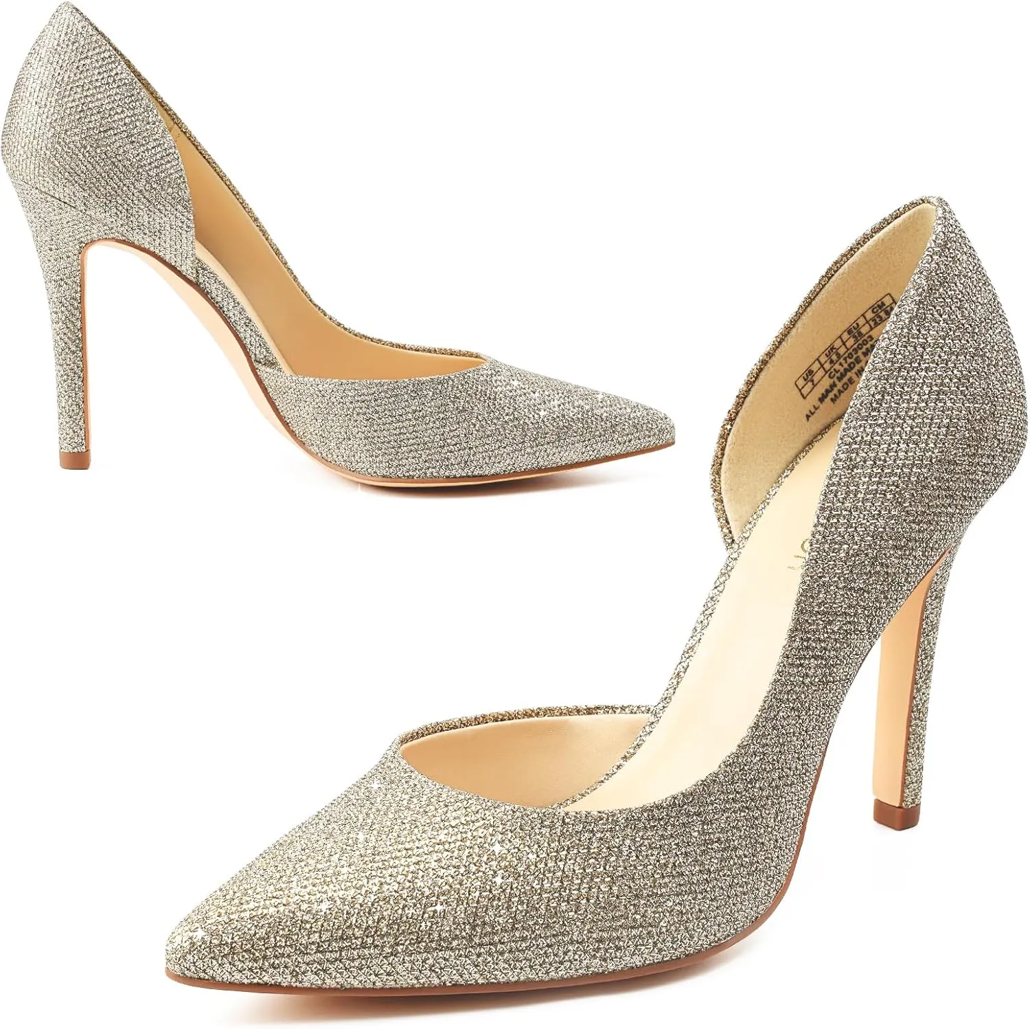 JENN ARDOR Stiletto High Heel Shoes for Women: Pointed, Closed Toe Classic Slip On Dress Pumps
