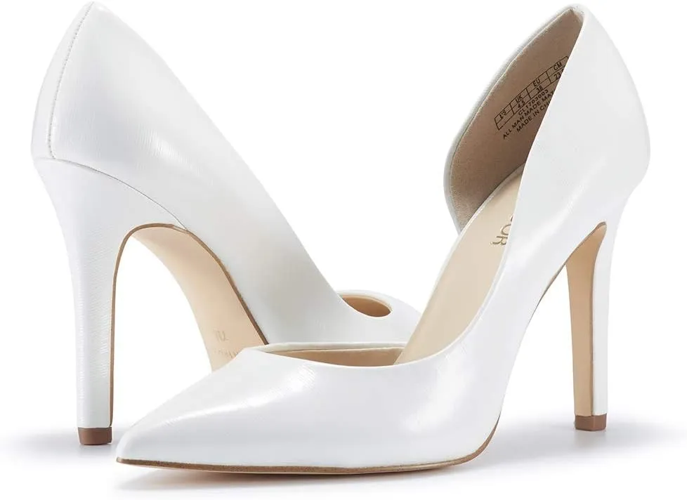 JENN ARDOR Stiletto High Heel Shoes for Women: Pointed, Closed Toe Classic Slip On Dress Pumps