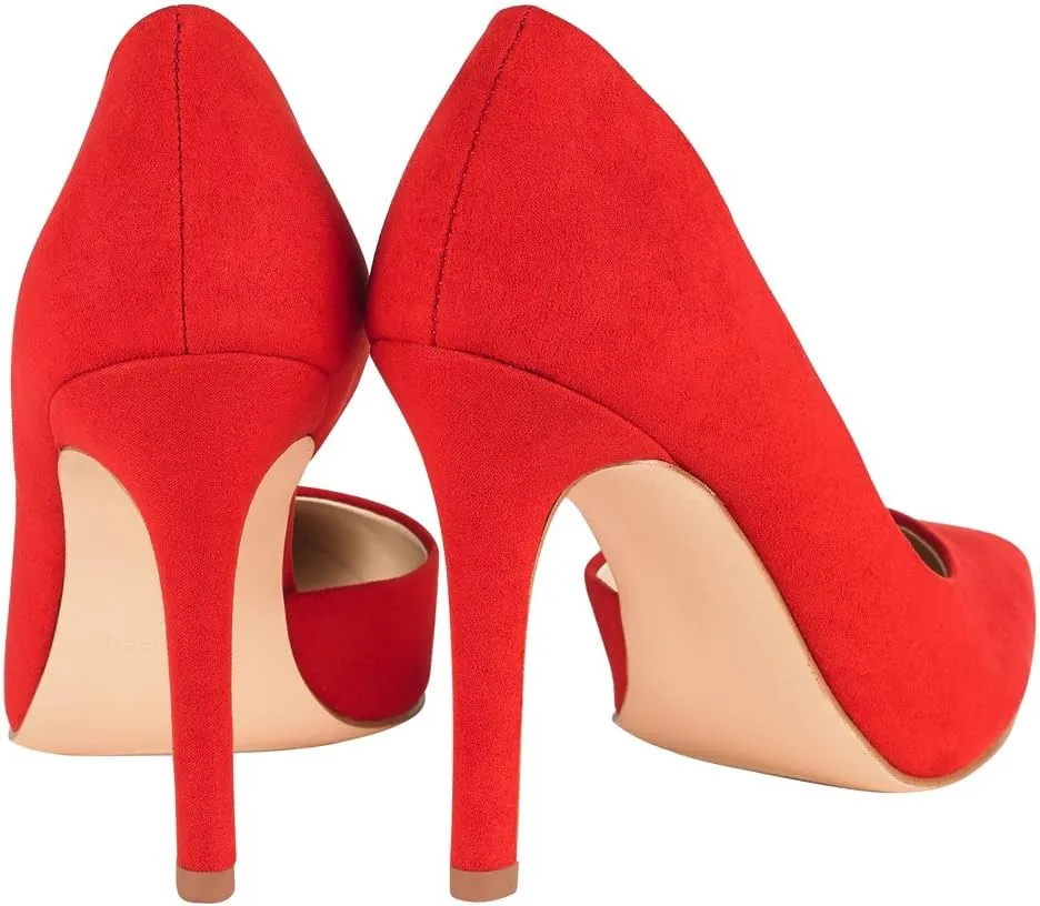 JENN ARDOR Stiletto High Heel Shoes for Women: Pointed, Closed Toe Classic Slip On Dress Pumps
