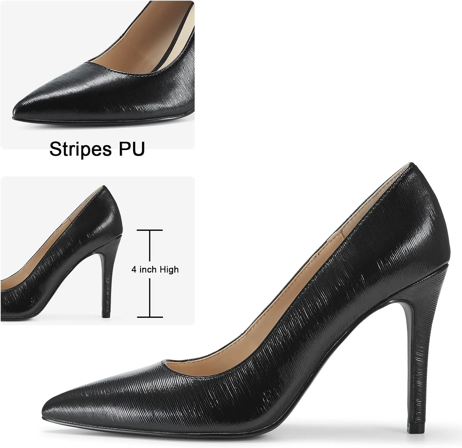 JENN ARDOR Women's High Heels Closed Pointed Toe Stiletto Classic Office Dress Bridal Wedding Pumps Sexy Prom Shoes