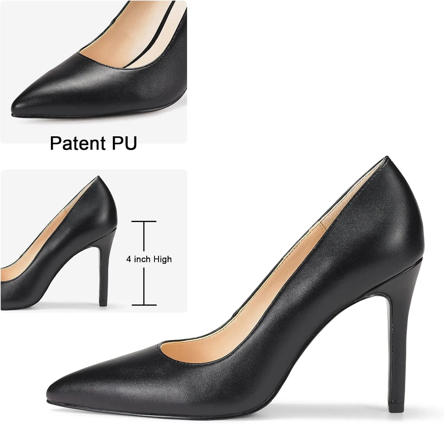 JENN ARDOR Women's High Heels Closed Pointed Toe Stiletto Classic Office Dress Bridal Wedding Pumps Sexy Prom Shoes