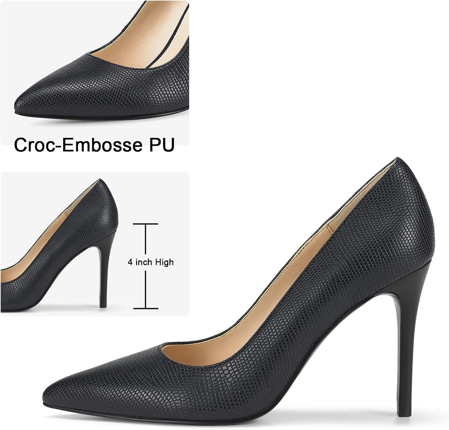 JENN ARDOR Women's High Heels Closed Pointed Toe Stiletto Classic Office Dress Bridal Wedding Pumps Sexy Prom Shoes