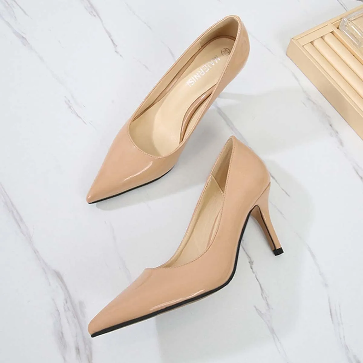 JOEupin Women's Stilettos High Heel Pumps Chic Classic Party Wedding Office Slip On Dress Pumps
