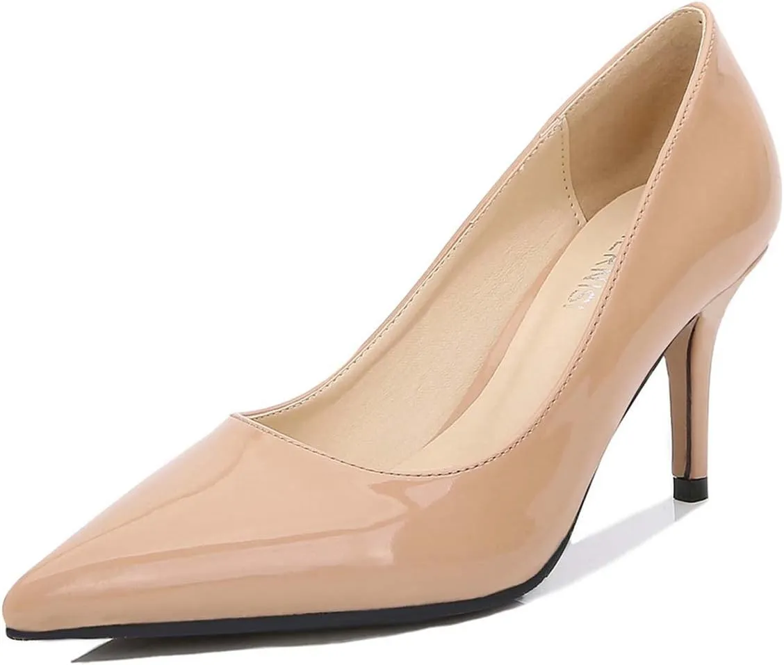 JOEupin Women's Stilettos High Heel Pumps Chic Classic Party Wedding Office Slip On Dress Pumps