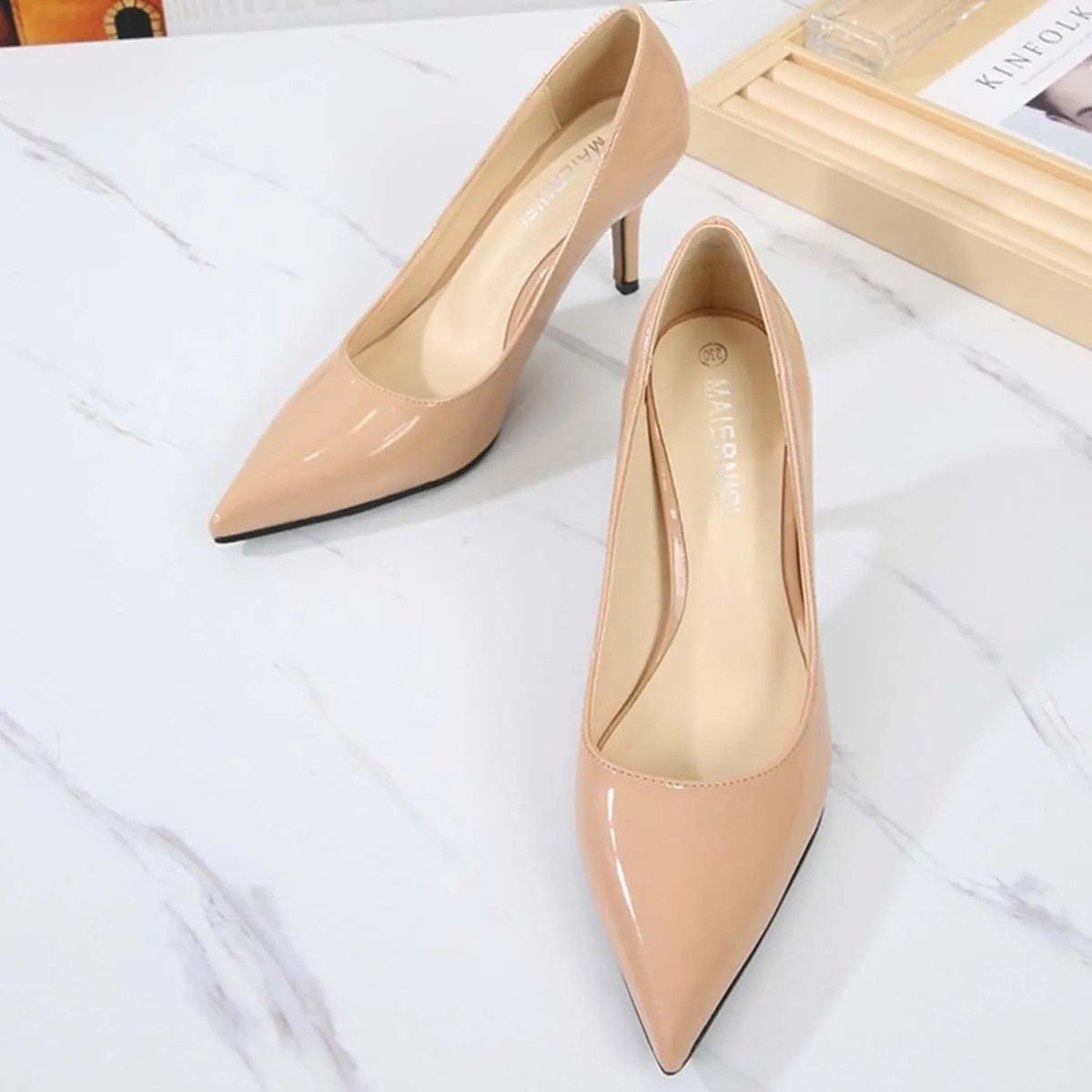 JOEupin Women's Stilettos High Heel Pumps Chic Classic Party Wedding Office Slip On Dress Pumps