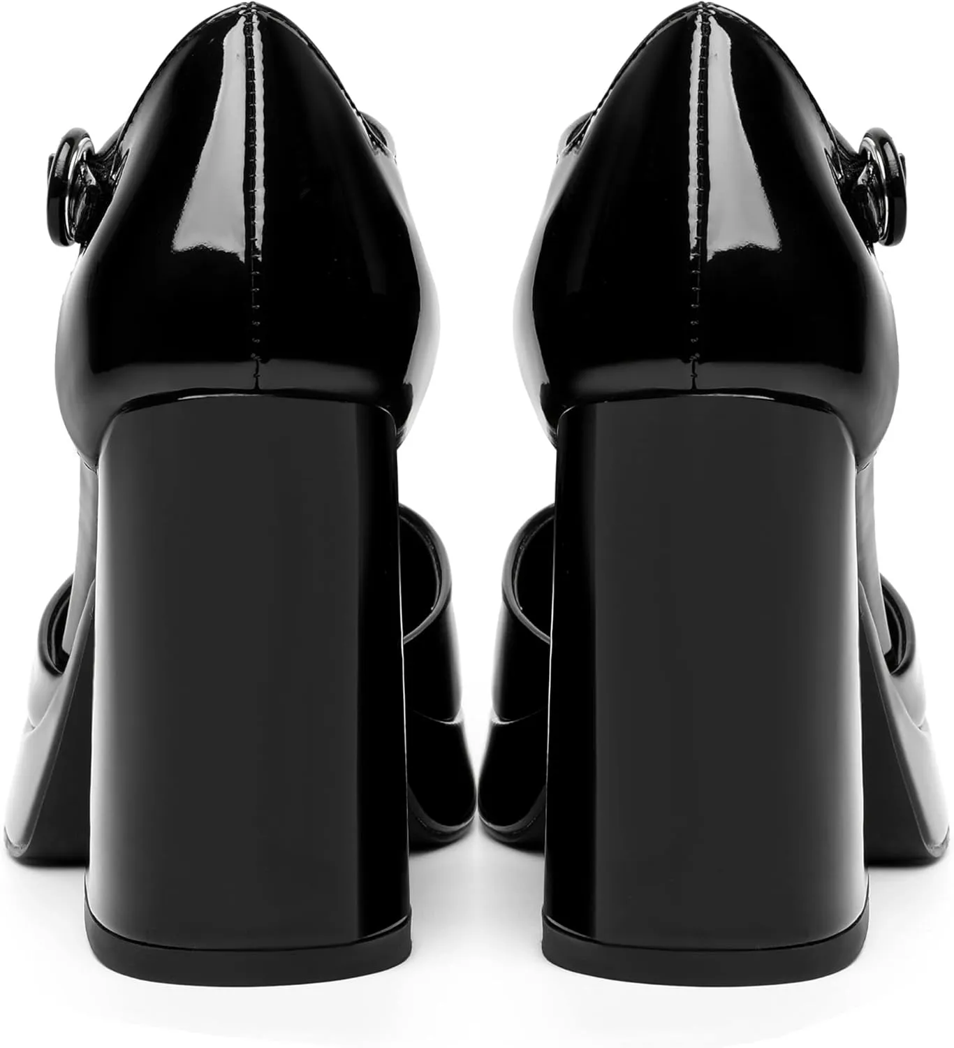 Joseywade Platform Mary Janes Women Chunky Block Heel Pumps Closed Round Toe 4 Inch Ankle Strap High Heel Shoes