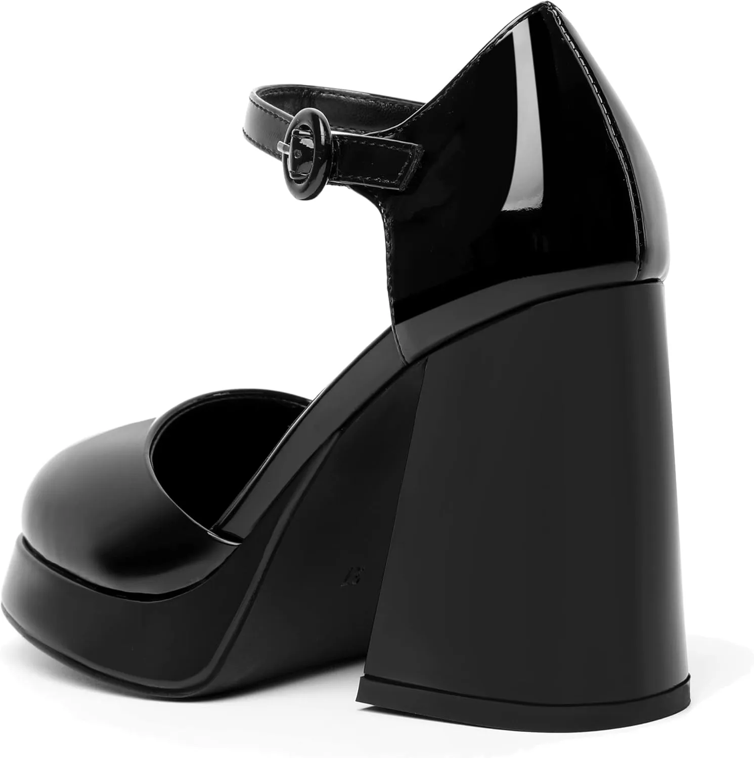 Joseywade Platform Mary Janes Women Chunky Block Heel Pumps Closed Round Toe 4 Inch Ankle Strap High Heel Shoes