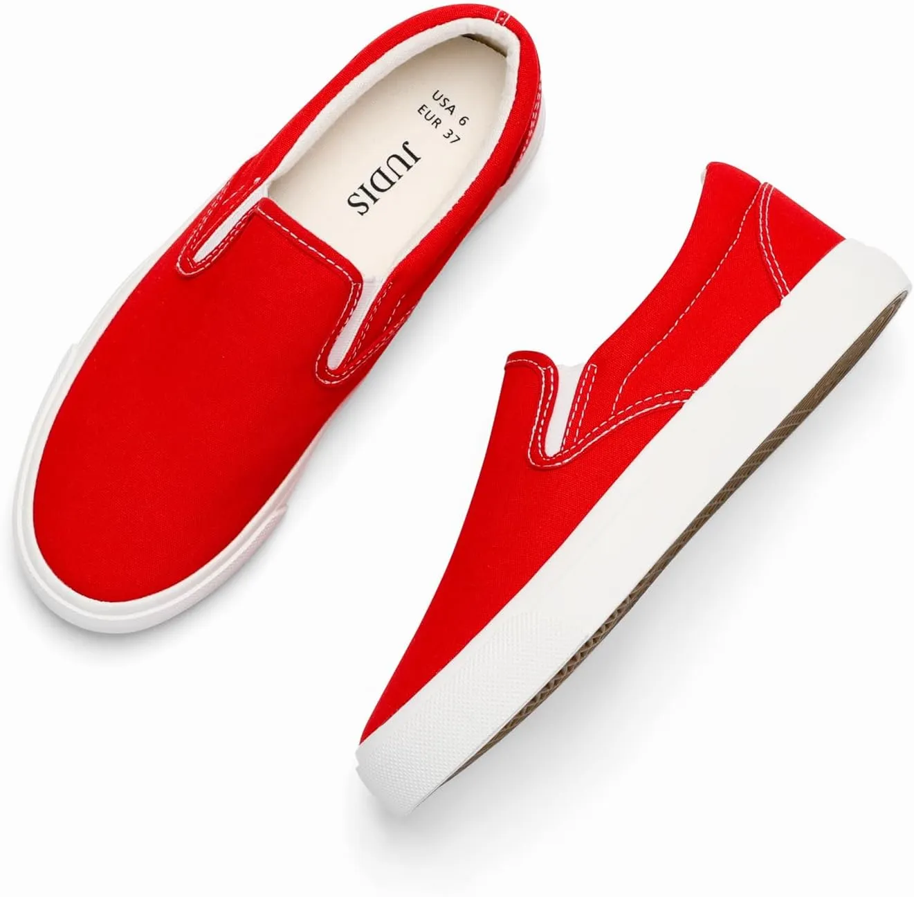 JUDIS Womens Slip on Canvas Shoes Classic Sneakers Loafers Shoes Casual Fashion Shoes