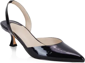 Juliet Holy Womens Pumps Shoes Pointed Toe Slip on Slingback Elastic Strap Classic Kitten Heels