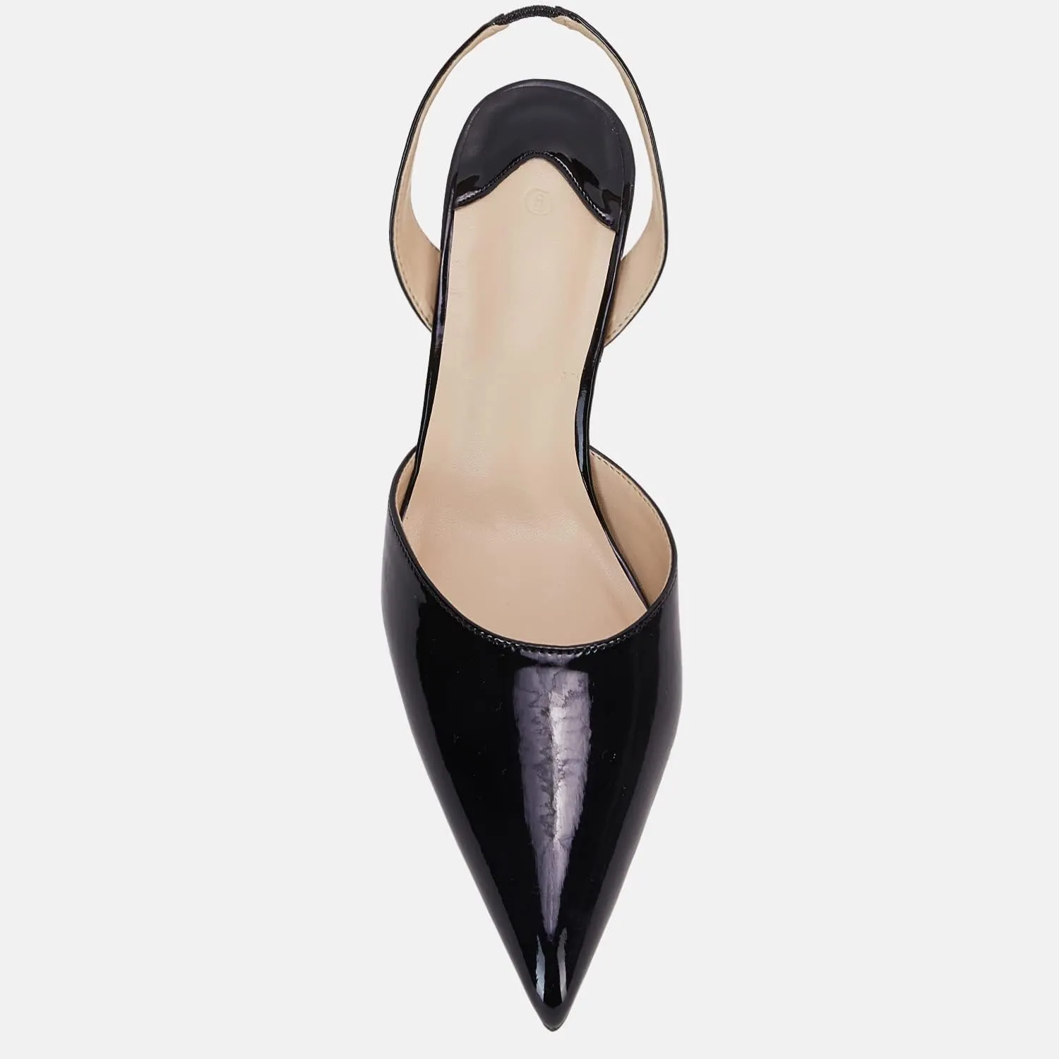 Juliet Holy Womens Pumps Shoes Pointed Toe Slip on Slingback Elastic Strap Classic Kitten Heels