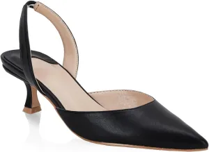 Juliet Holy Womens Pumps Shoes Pointed Toe Slip on Slingback Elastic Strap Classic Kitten Heels