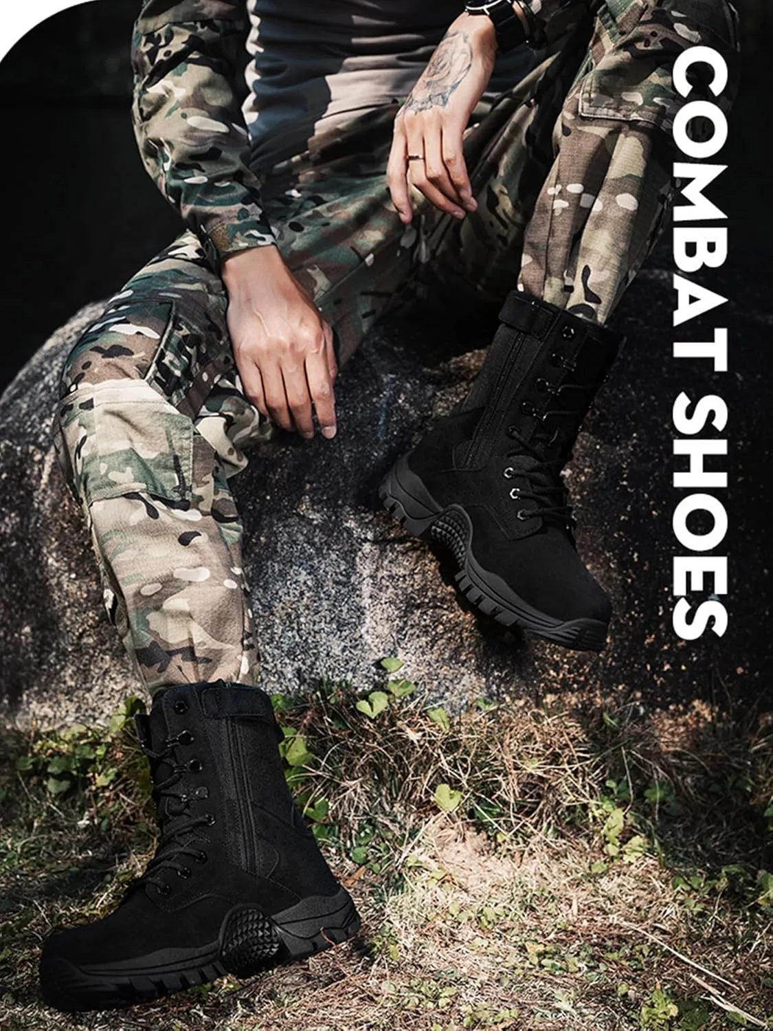 Kervaky Men's Tactical & Military Boots - Durable, Lightweight, Combat & Outdoor Boots