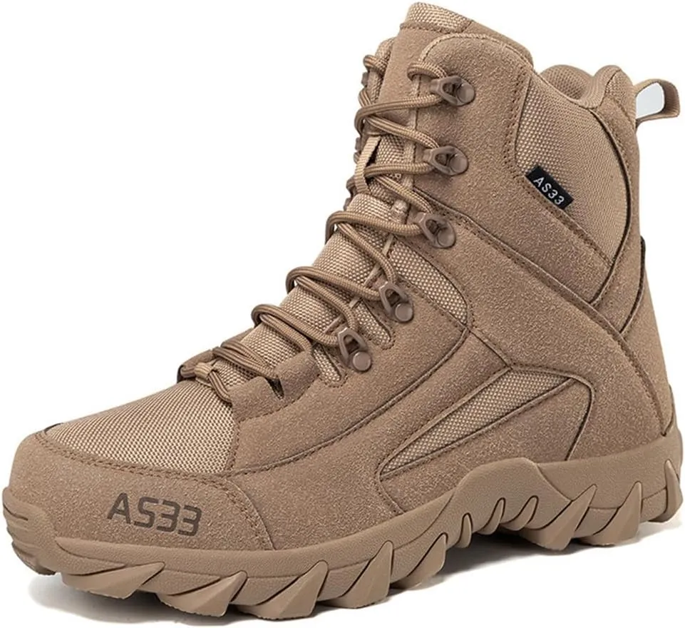 Kervaky Men's Tactical Boots - Military & Work - Durable & Lightweight - Beige