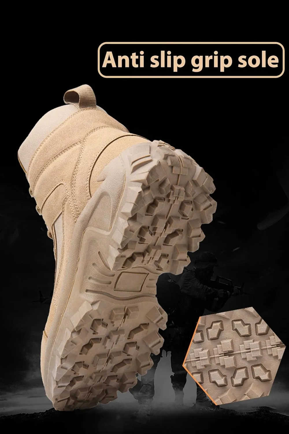 Kervaky Men's Tactical Military Boots - Outdoor Work and Hiking Combat Shoes, Lightweight and Durable