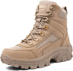 Kervaky Men's Tactical Military Boots - Outdoor Work and Hiking Combat Shoes, Lightweight and Durable
