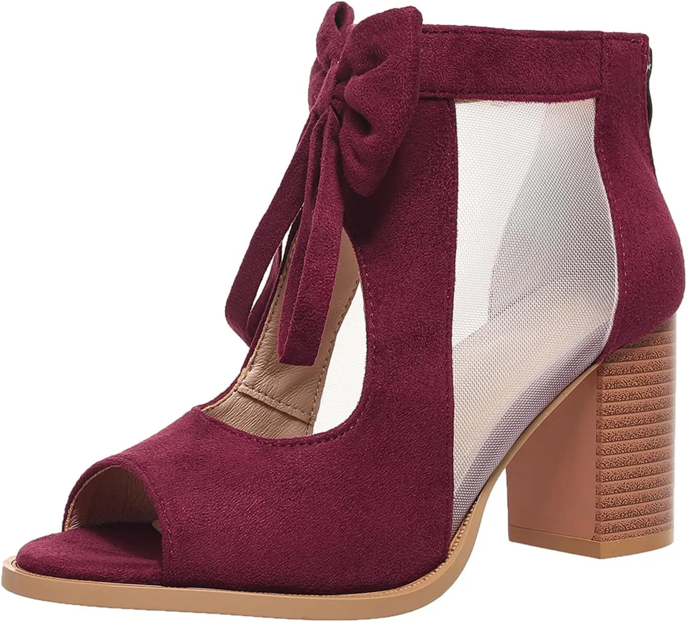 Ladmiple Chunky Heels For Women Dressy Block Heels Open Toe Ankle Strap Heeled Sandals Comfortable Party Wedding Pumps Shoes