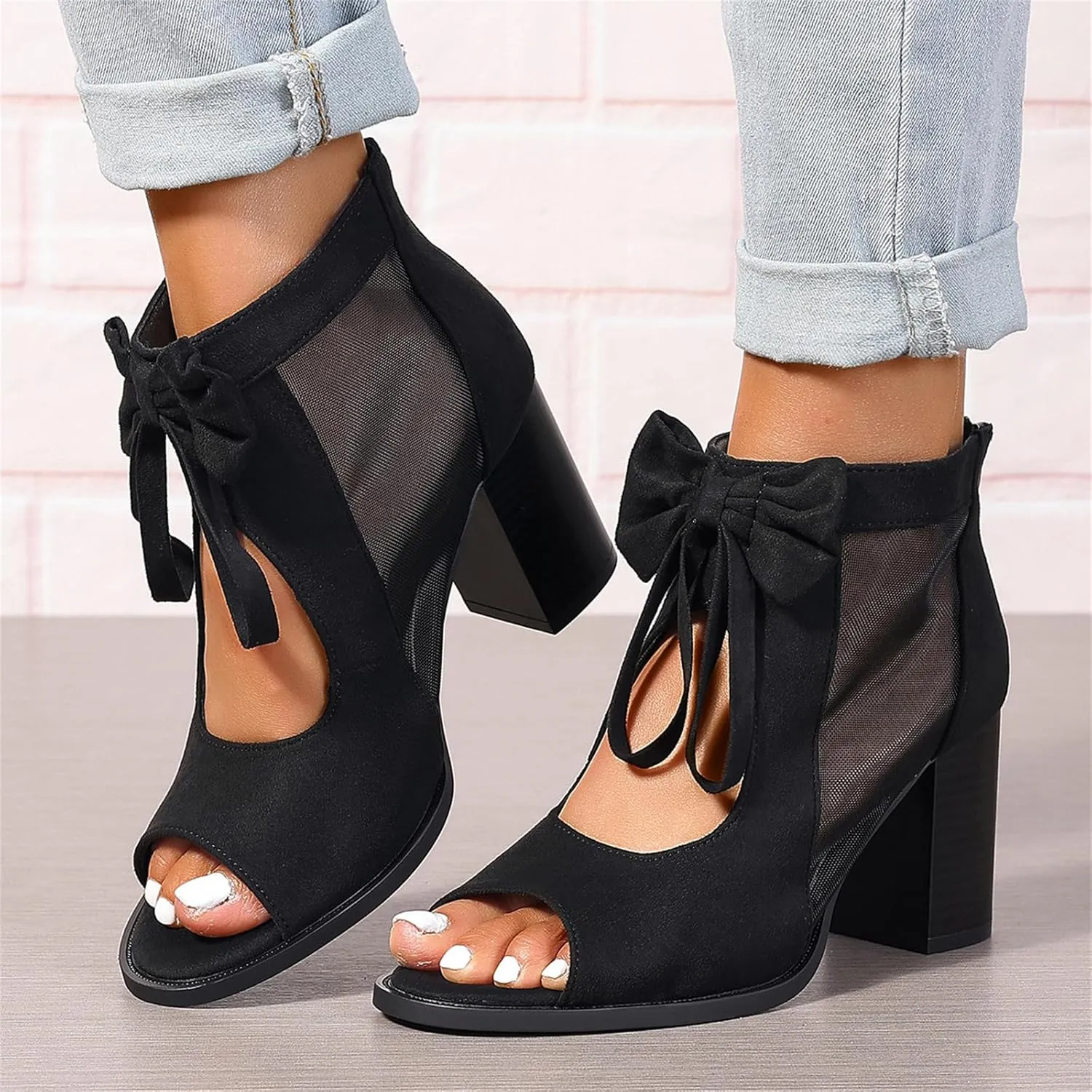Ladmiple Chunky Heels For Women Dressy Open Toe Block Heeled Dress Ankle Strap Wedding Sandals Comfortable Party Pump Shoes