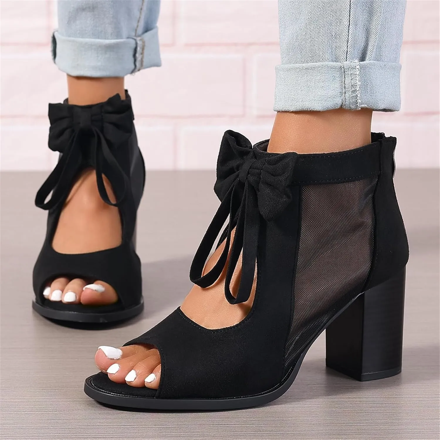 Ladmiple Chunky Heels For Women Dressy Open Toe Block Heeled Dress Ankle Strap Wedding Sandals Comfortable Party Pump Shoes