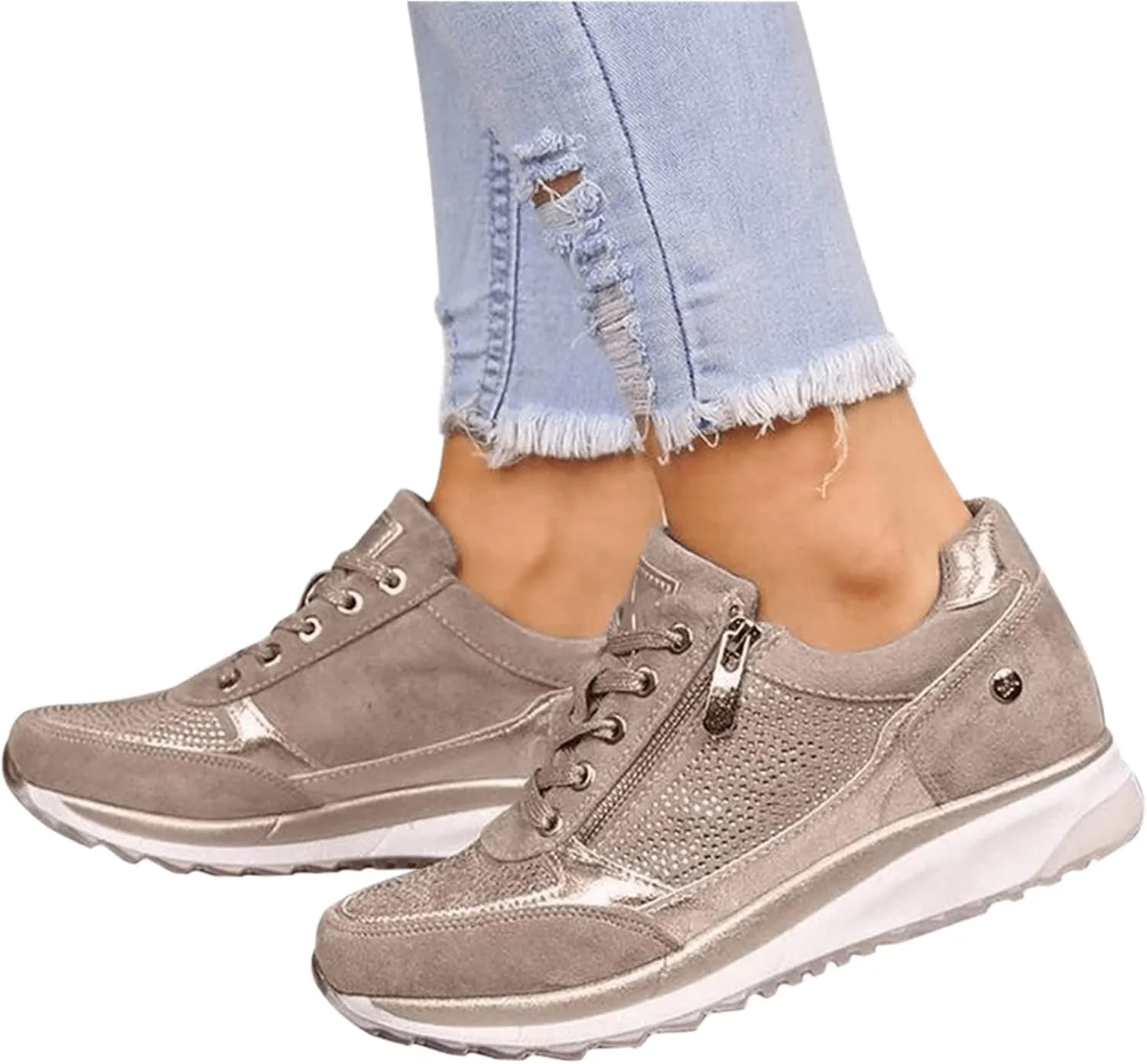 Ladmiple Shoes For Women Sneakers Trendy Canvas Shoes Casual Slip On Fashion Walking Shoes Dressy Summer Flats Loafers