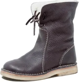 Ladmiple Snow Boots For Women Wide Width Warm Fur Lined Winter Boots Outdoor Short Ankle Booties Lace Up Combat Shoes