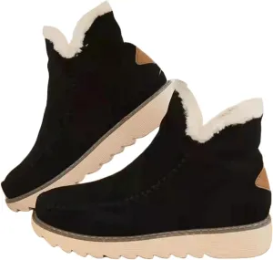 Ladmiple Trending Winter Boots For Women 2024 Snow Boots Warm Fur Lined Anti-Slip Ankle Booties Outdoor Slip On Loafers Shoes