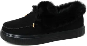 Ladmiple Winter Boots For Women 2024 Fashion Snow Boots Classic Fur Lined Slip On Ankle Booties Casual Warm Loafers Shoes