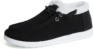Ladmiple Winter Boots For Women Warm Snow Boots Fur Lined Anti-Slip Outdoor Slip On Ankle Booties Comfortable Loafers