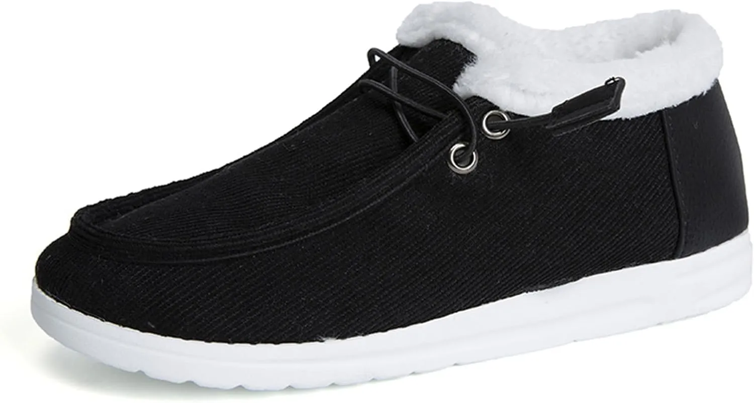 Ladmiple Winter Boots For Women Warm Snow Boots Fur Lined Anti-Slip Outdoor Slip On Ankle Booties Comfortable Loafers