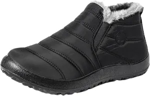 Lausiuoe Snow Boots For Women Waterproof Insulated Wide Width Winter Fur Lined Warm Ankle Booties Slip On Outdoor Shoes