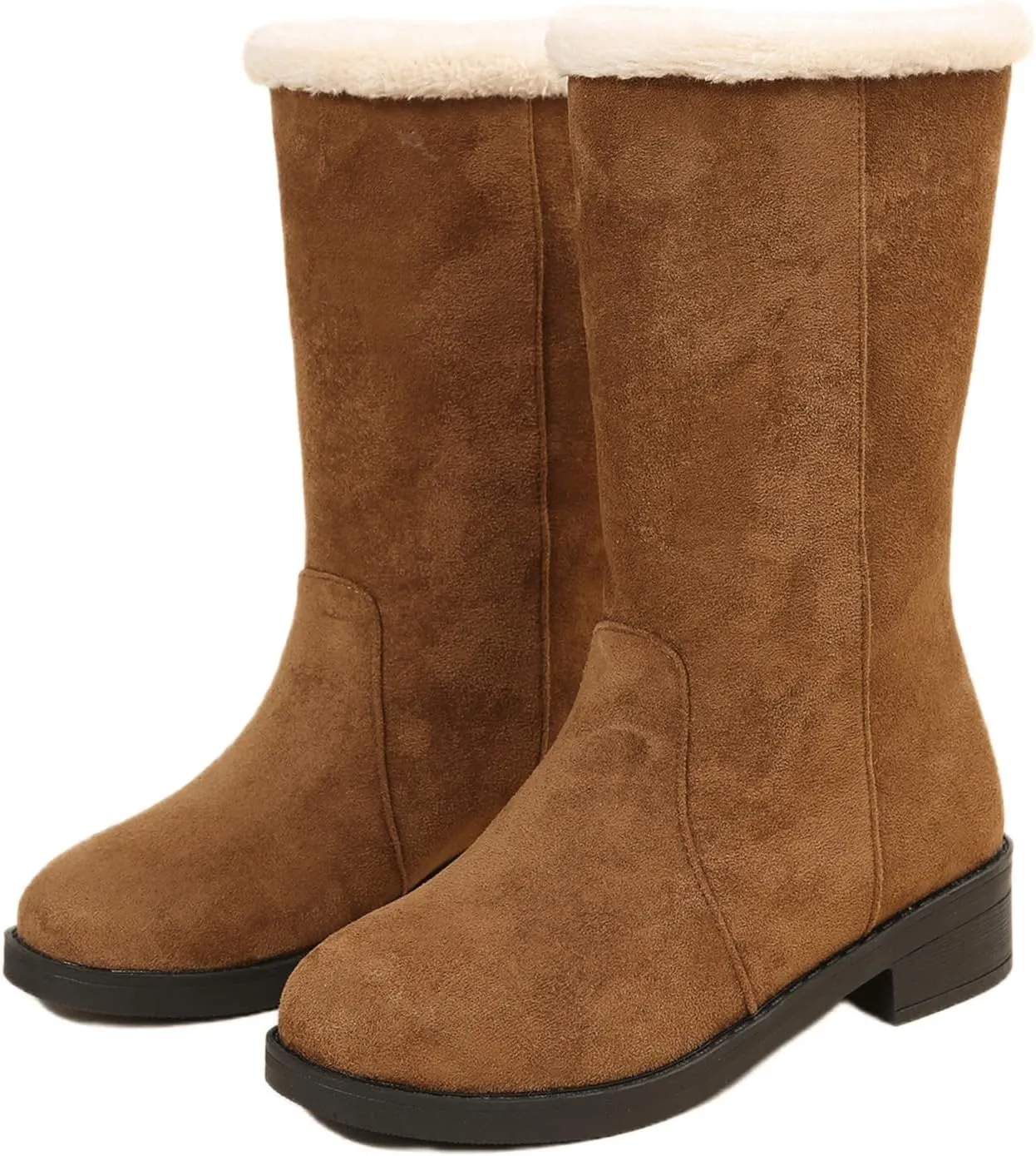 Lausiuoe Winter Boots For Women Fashion 2022 Womens Snow Boots Fur Lined Warm Fuzzy booties Casual Outdoor Comfortable Shoes