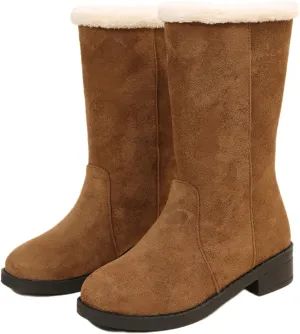 Lausiuoe Winter Boots For Women Fashion 2022 Womens Snow Boots Fur Lined Warm Fuzzy booties Casual Outdoor Comfortable Shoes