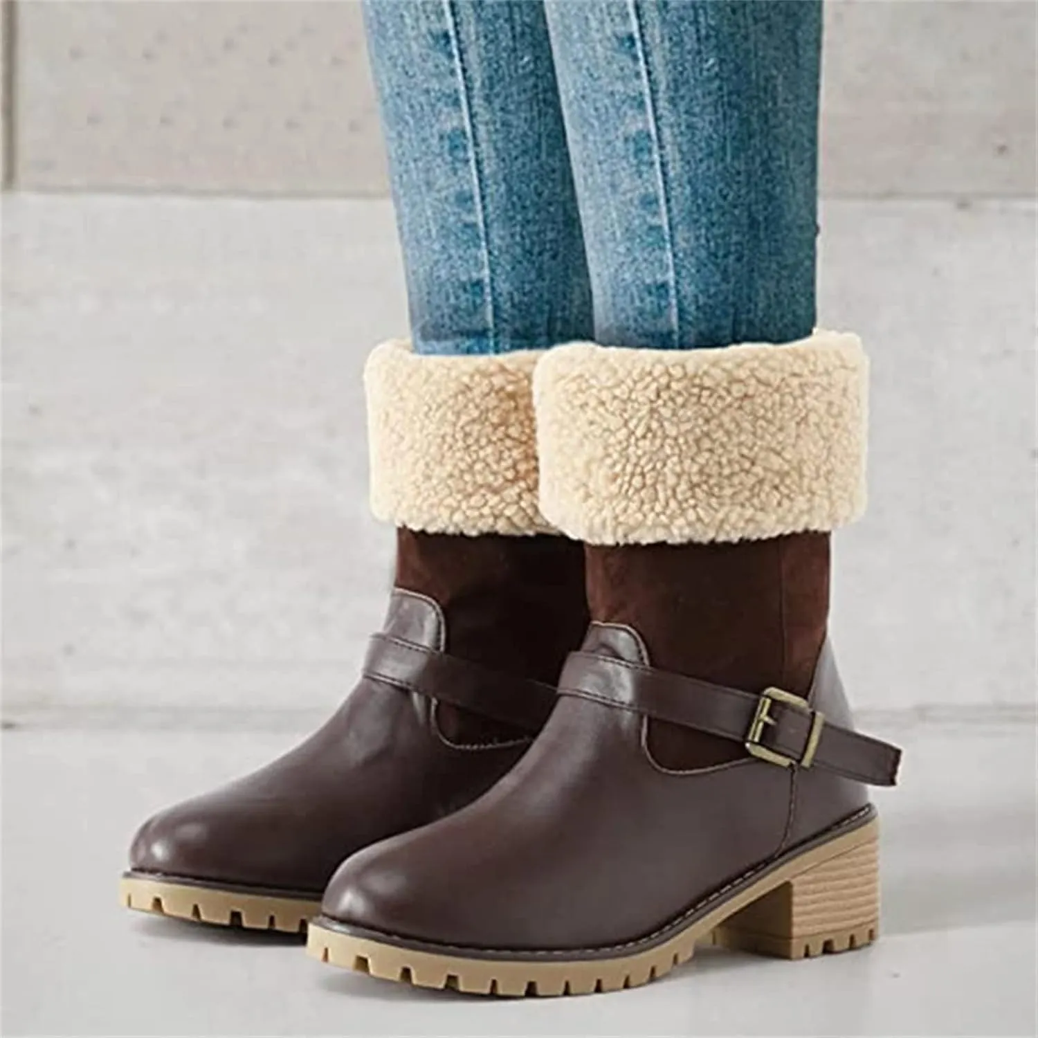 Lausiuoe Winter Boots For Women Fashion 2022 Womens Snow Boots Warm Booties Casual Trendy Outdoor Fur Lined Lining Fuzzy Shoes