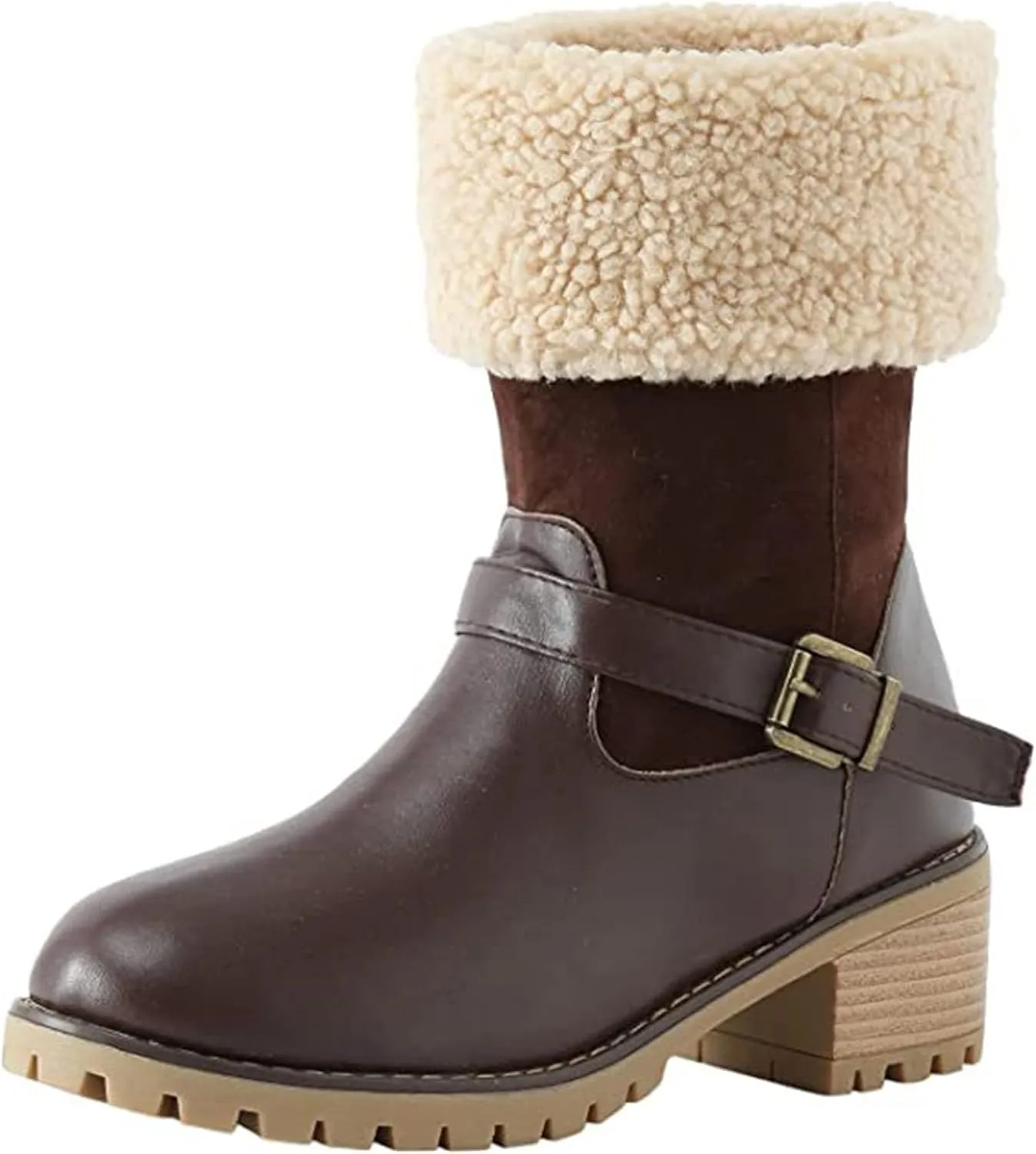 Lausiuoe Winter Boots For Women Fashion 2022 Womens Snow Boots Warm Booties Casual Trendy Outdoor Fur Lined Lining Fuzzy Shoes
