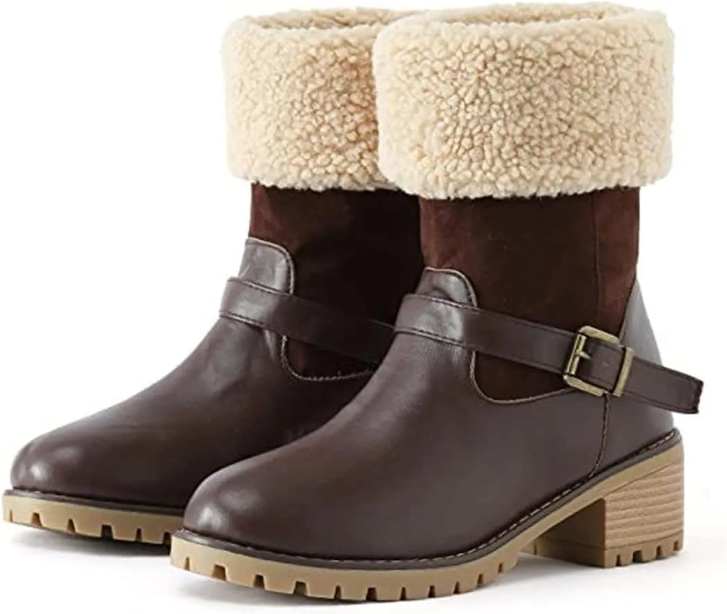 Lausiuoe Winter Boots For Women Fashion 2022 Womens Snow Boots Warm Booties Casual Trendy Outdoor Fur Lined Lining Fuzzy Shoes