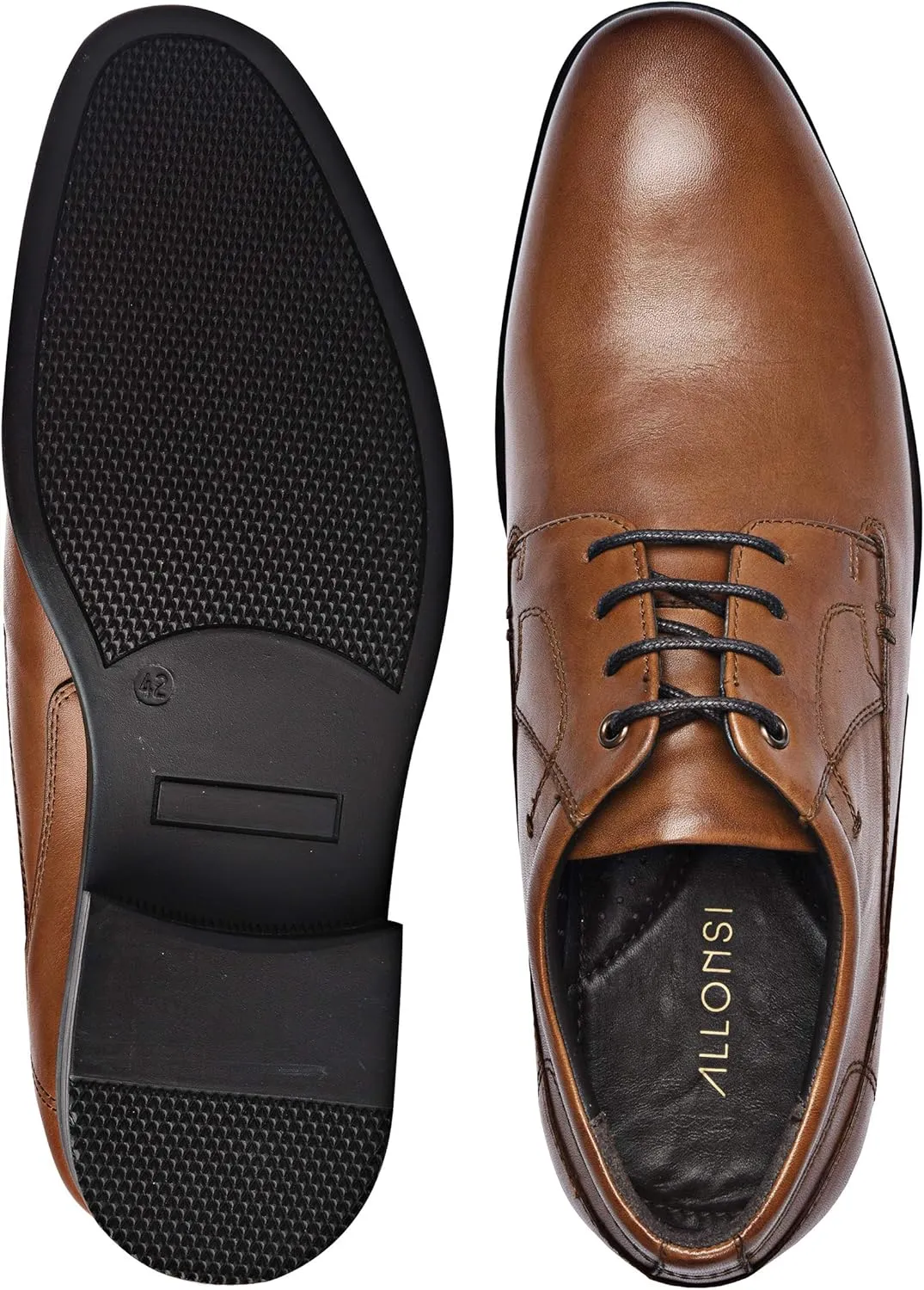 Leonard | Genuine Leather Dress Shoes | Formal Men’s Luxury Lace up Oxford | Cushions Comfort | Handcrafted Formal Shoes | Rubber Sole