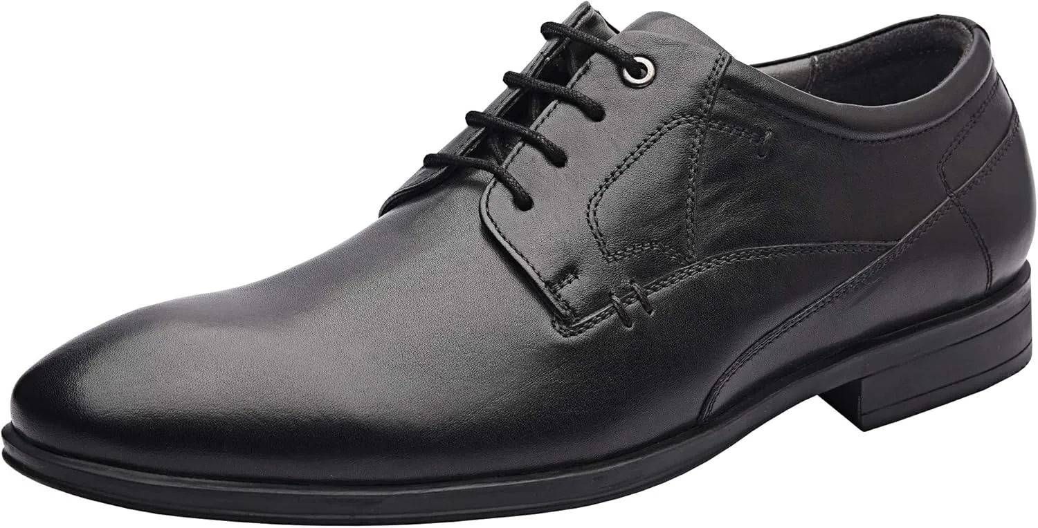 Leonard | Genuine Leather Dress Shoes | Formal Men’s Luxury Lace up Oxford | Cushions Comfort | Handcrafted Formal Shoes | Rubber Sole