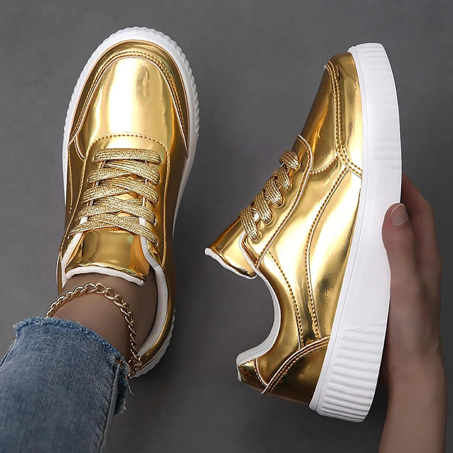 Light Womens Running Shoes Fashion Breathable Lace up Casual Summer Comfortable Outdoor Flat Bottom Walking Running Sneakers for Ladies
