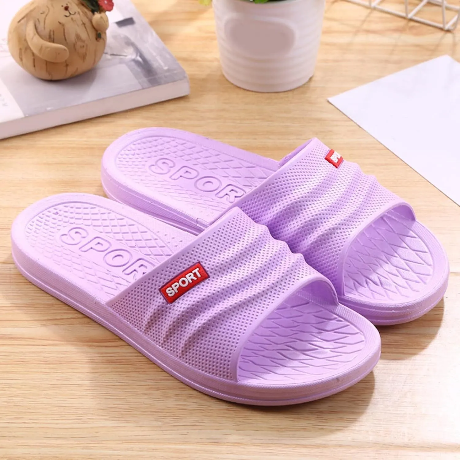 Lightweight Memory Foam Slides for Women with Drainage Hole Water Shoe Vacation Sandals Womens Slides