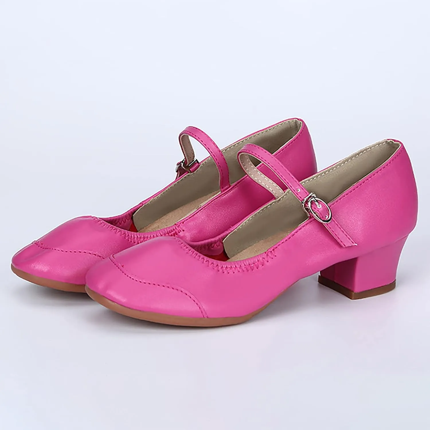 Low Heel Pumps Women's Dress Shoes T Strap Mary Janes Ladies Elegant Dancing Shoe Comfortable Closed Toe Heels