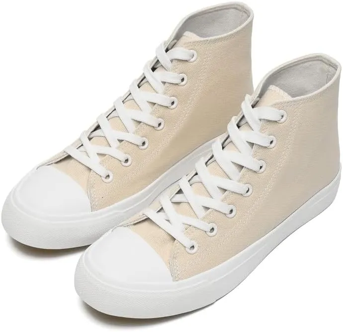 LUMUBBY Canvas Shoes for Women Men High Top Lace Up Sneakers Canvas Fashion Sneakers Classic Casual Walking Shoes Comfortable Breathable…