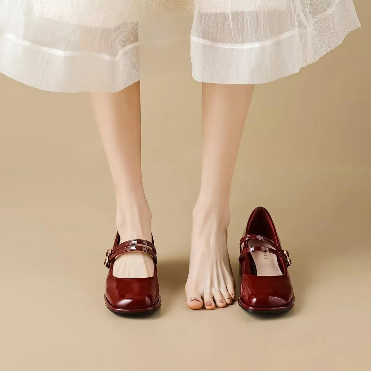 LUXINYU Women Square Toe Heels Pearl Elegant Ladies Pumps Heeled Dress Shoes Comfort Work Shoes