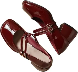LUXINYU Women Square Toe Heels Pearl Elegant Ladies Pumps Heeled Dress Shoes Comfort Work Shoes