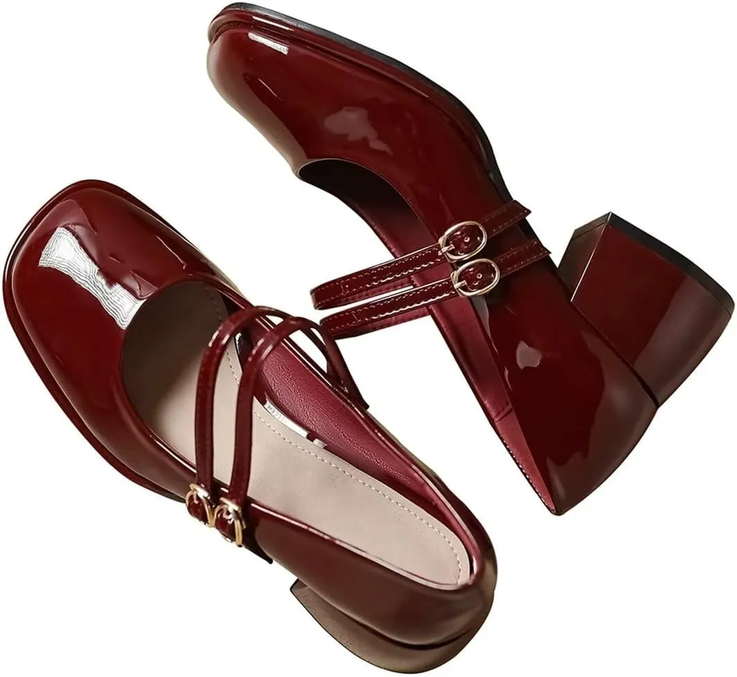 LUXINYU Women Square Toe Heels Pearl Elegant Ladies Pumps Heeled Dress Shoes Comfort Work Shoes