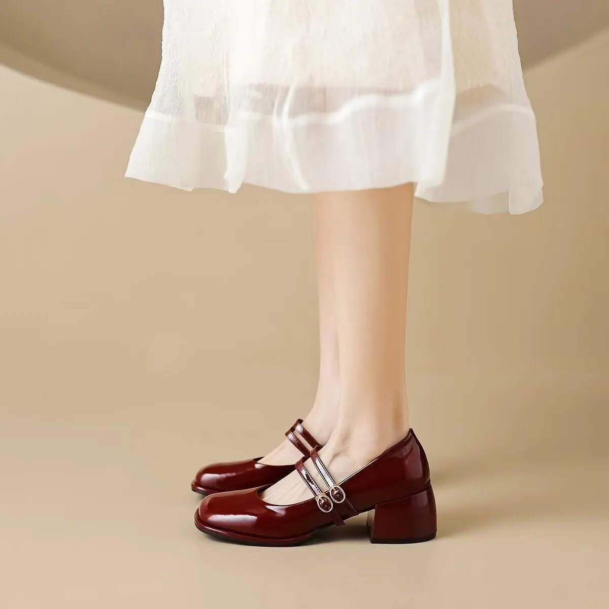 LUXINYU Women Square Toe Heels Pearl Elegant Ladies Pumps Heeled Dress Shoes Comfort Work Shoes